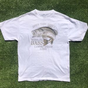 Vintage Academy Sports & Outdoors T-Shirt “Does this shirt make my bass look big
